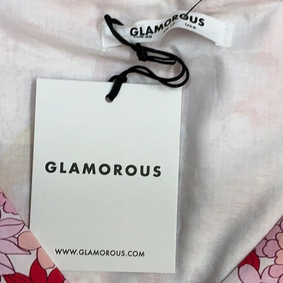 NWT Glamorous Pink Red blush Floral print Cotton Dress mini *runs small 4 6 8 - Picture 5 of 12